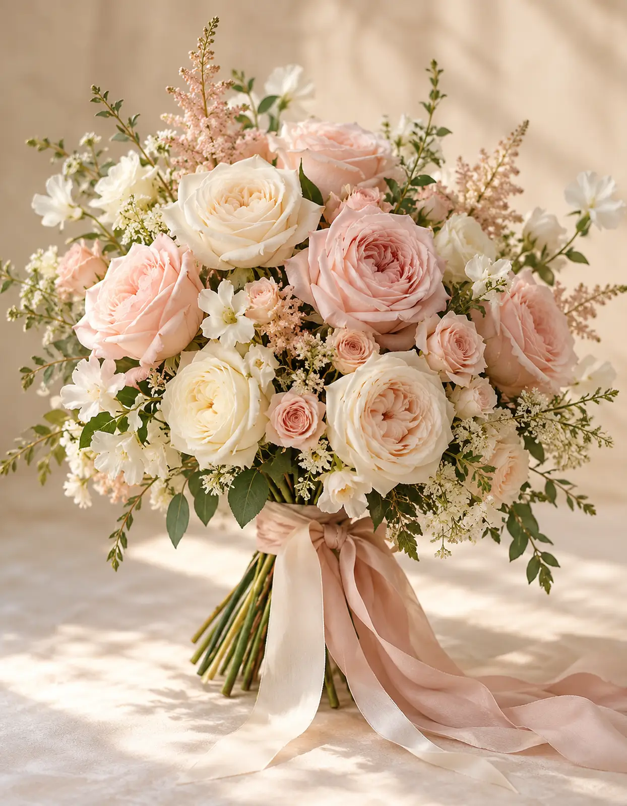 Composição floral romântica